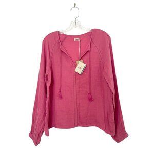 Faherty Celina Organic Cotton Top French Rose Size S NWT